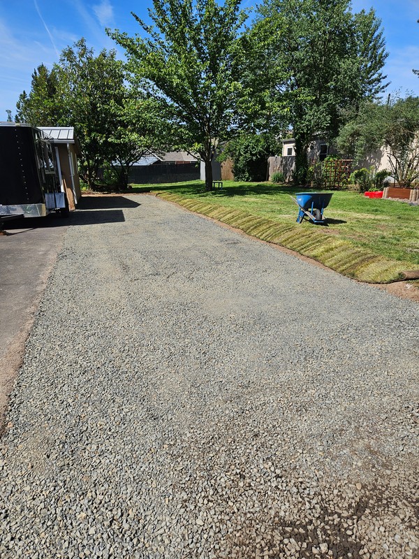 Gravel parking pad